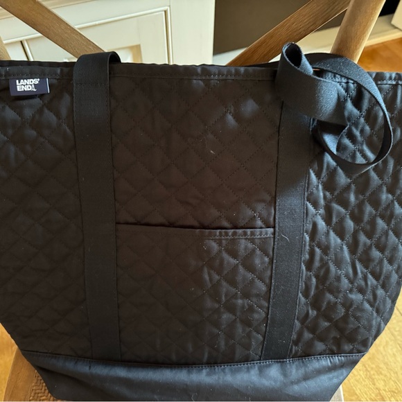 Lands' End Handbags - Lands' End Black Quilted Tote Bag